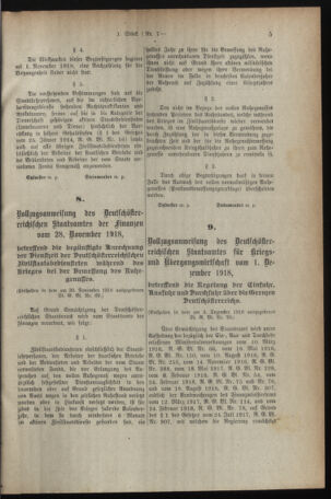 Verordnungsblatt für den Dienstbereich des österreichischen Bundesministeriums für Finanzen 19181216 Seite: 5