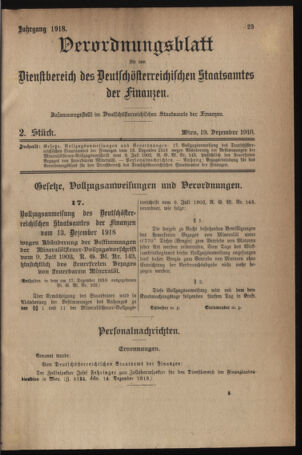 Verordnungsblatt für den Dienstbereich des österreichischen Bundesministeriums für Finanzen