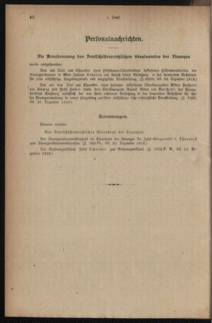 Verordnungsblatt für den Dienstbereich des österreichischen Bundesministeriums für Finanzen 19181227 Seite: 16