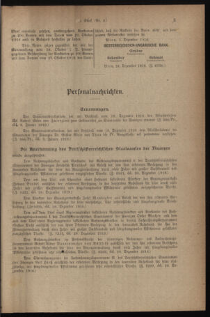 Verordnungsblatt für den Dienstbereich des österreichischen Bundesministeriums für Finanzen 19190108 Seite: 3