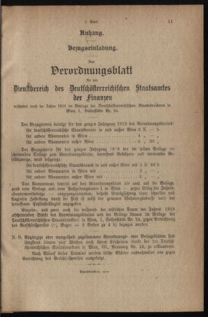 Verordnungsblatt für den Dienstbereich des österreichischen Bundesministeriums für Finanzen 19190110 Seite: 5