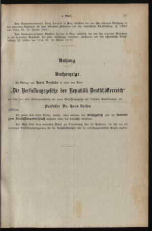 Verordnungsblatt für den Dienstbereich des österreichischen Bundesministeriums für Finanzen 19190127 Seite: 3