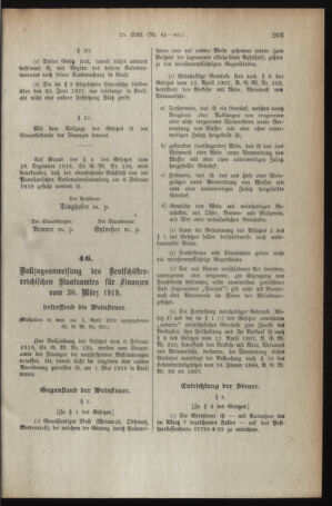 Verordnungsblatt für den Dienstbereich des österreichischen Bundesministeriums für Finanzen 19190331 Seite: 7