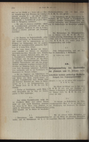 Verordnungsblatt für den Dienstbereich des österreichischen Bundesministeriums für Finanzen 19190416 Seite: 24