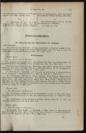 Verordnungsblatt für den Dienstbereich des österreichischen Bundesministeriums für Finanzen 19190416 Seite: 25