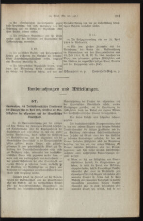 Verordnungsblatt für den Dienstbereich des österreichischen Bundesministeriums für Finanzen 19190428 Seite: 3