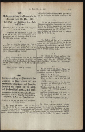 Verordnungsblatt für den Dienstbereich des österreichischen Bundesministeriums für Finanzen 19190526 Seite: 7