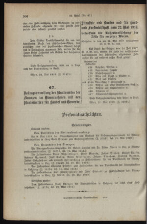 Verordnungsblatt für den Dienstbereich des österreichischen Bundesministeriums für Finanzen 19190526 Seite: 8