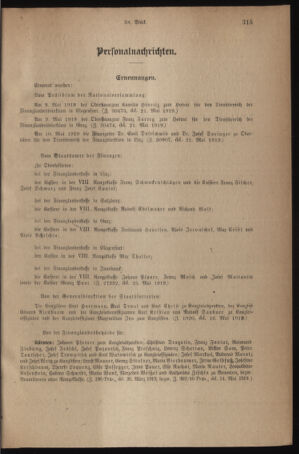 Verordnungsblatt für den Dienstbereich des österreichischen Bundesministeriums für Finanzen 19190529 Seite: 7