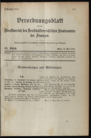 Verordnungsblatt für den Dienstbereich des österreichischen Bundesministeriums für Finanzen