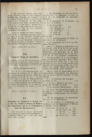 Verordnungsblatt für den Dienstbereich des österreichischen Bundesministeriums für Finanzen 19190613 Seite: 19