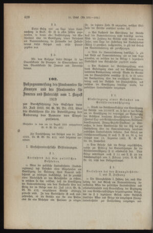 Verordnungsblatt für den Dienstbereich des österreichischen Bundesministeriums für Finanzen 19190814 Seite: 2