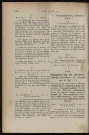 Verordnungsblatt für den Dienstbereich des österreichischen Bundesministeriums für Finanzen 19190814 Seite: 4