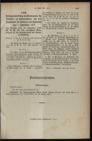 Verordnungsblatt für den Dienstbereich des österreichischen Bundesministeriums für Finanzen 19190906 Seite: 3