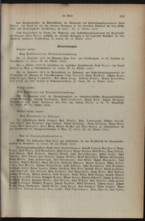 Verordnungsblatt für den Dienstbereich des österreichischen Bundesministeriums für Finanzen 19191107 Seite: 19