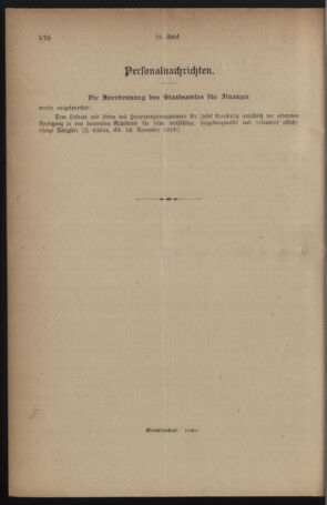 Verordnungsblatt für den Dienstbereich des österreichischen Bundesministeriums für Finanzen 19191130 Seite: 6