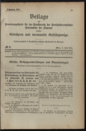 Verordnungsblatt für den Dienstbereich des österreichischen Bundesministeriums für Finanzen 19191230 Seite: 117