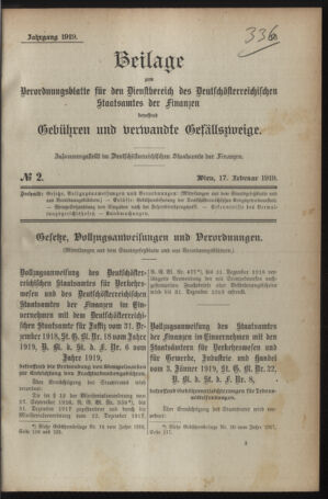 Verordnungsblatt für den Dienstbereich des österreichischen Bundesministeriums für Finanzen 19191230 Seite: 45