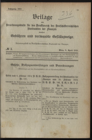 Verordnungsblatt für den Dienstbereich des österreichischen Bundesministeriums für Finanzen 19191230 Seite: 51