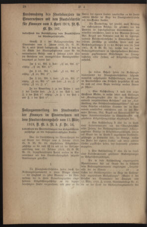 Verordnungsblatt für den Dienstbereich des österreichischen Bundesministeriums für Finanzen 19191230 Seite: 60