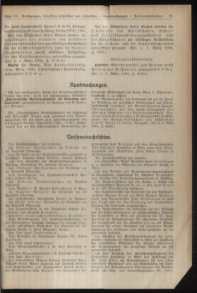 Verordnungsblatt für die Dienstbereiche der Bundesministerien für Unterricht und kulturelle Angelegenheiten bzw. Wissenschaft und Verkehr 19300401 Seite: 19