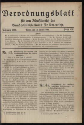 Verordnungsblatt für die Dienstbereiche der Bundesministerien für Unterricht und kulturelle Angelegenheiten bzw. Wissenschaft und Verkehr