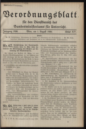 Verordnungsblatt für die Dienstbereiche der Bundesministerien für Unterricht und kulturelle Angelegenheiten bzw. Wissenschaft und Verkehr 19300701 Seite: 161