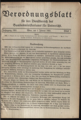 Verordnungsblatt für die Dienstbereiche der Bundesministerien für Unterricht und kulturelle Angelegenheiten bzw. Wissenschaft und Verkehr