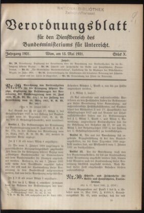 Verordnungsblatt für die Dienstbereiche der Bundesministerien für Unterricht und kulturelle Angelegenheiten bzw. Wissenschaft und Verkehr