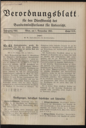 Verordnungsblatt für die Dienstbereiche der Bundesministerien für Unterricht und kulturelle Angelegenheiten bzw. Wissenschaft und Verkehr