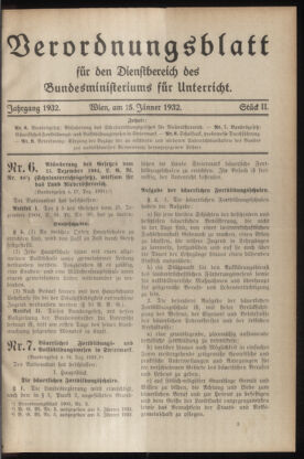 Verordnungsblatt für die Dienstbereiche der Bundesministerien für Unterricht und kulturelle Angelegenheiten bzw. Wissenschaft und Verkehr