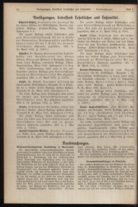 Verordnungsblatt für die Dienstbereiche der Bundesministerien für Unterricht und kulturelle Angelegenheiten bzw. Wissenschaft und Verkehr 19320515 Seite: 4