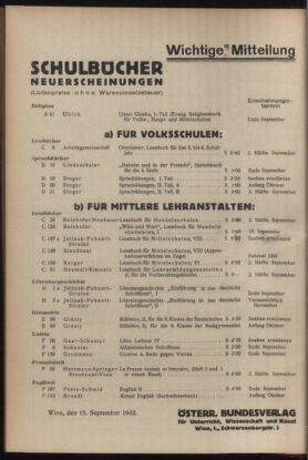 Verordnungsblatt für die Dienstbereiche der Bundesministerien für Unterricht und kulturelle Angelegenheiten bzw. Wissenschaft und Verkehr 19320915 Seite: 4