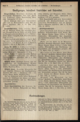 Verordnungsblatt für die Dienstbereiche der Bundesministerien für Unterricht und kulturelle Angelegenheiten bzw. Wissenschaft und Verkehr 19340601 Seite: 11