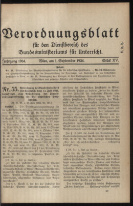 Verordnungsblatt für die Dienstbereiche der Bundesministerien für Unterricht und kulturelle Angelegenheiten bzw. Wissenschaft und Verkehr 19340901 Seite: 1