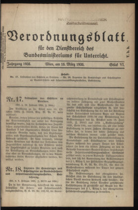 Verordnungsblatt für die Dienstbereiche der Bundesministerien für Unterricht und kulturelle Angelegenheiten bzw. Wissenschaft und Verkehr