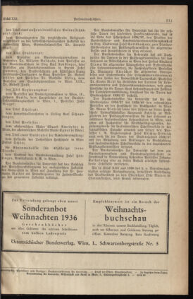 Verordnungsblatt für die Dienstbereiche der Bundesministerien für Unterricht und kulturelle Angelegenheiten bzw. Wissenschaft und Verkehr 19361201 Seite: 7