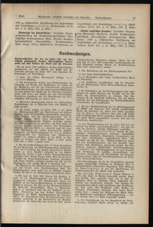 Verordnungsblatt für die Dienstbereiche der Bundesministerien für Unterricht und kulturelle Angelegenheiten bzw. Wissenschaft und Verkehr 19370401 Seite: 7