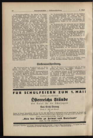 Verordnungsblatt für die Dienstbereiche der Bundesministerien für Unterricht und kulturelle Angelegenheiten bzw. Wissenschaft und Verkehr 19370415 Seite: 12