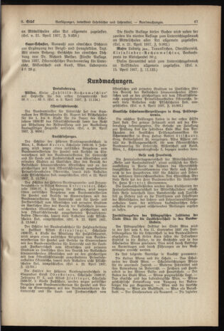 Verordnungsblatt für die Dienstbereiche der Bundesministerien für Unterricht und kulturelle Angelegenheiten bzw. Wissenschaft und Verkehr 19370501 Seite: 9