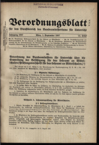 Verordnungsblatt für die Dienstbereiche der Bundesministerien für Unterricht und kulturelle Angelegenheiten bzw. Wissenschaft und Verkehr