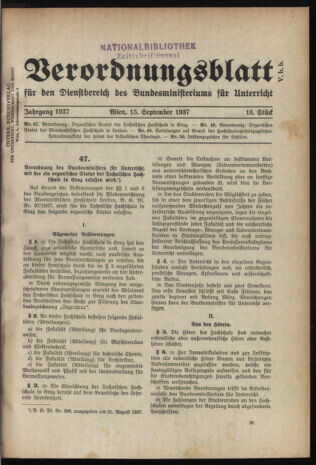 Verordnungsblatt für die Dienstbereiche der Bundesministerien für Unterricht und kulturelle Angelegenheiten bzw. Wissenschaft und Verkehr