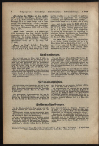 Verordnungsblatt für die Dienstbereiche der Bundesministerien für Unterricht und kulturelle Angelegenheiten bzw. Wissenschaft und Verkehr 19380401 Seite: 4