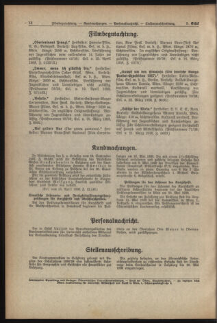 Verordnungsblatt für die Dienstbereiche der Bundesministerien für Unterricht und kulturelle Angelegenheiten bzw. Wissenschaft und Verkehr 19380501 Seite: 4