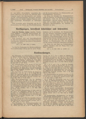 Verordnungsblatt für die Dienstbereiche der Bundesministerien für Unterricht und kulturelle Angelegenheiten bzw. Wissenschaft und Verkehr 19380601 Seite: 5