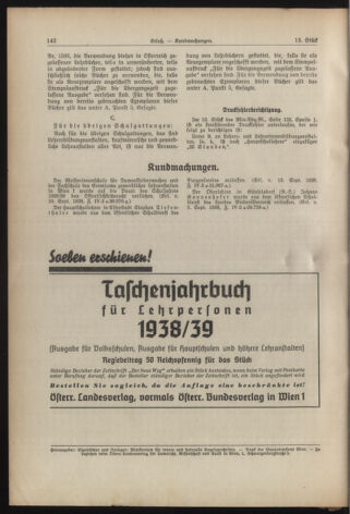 Verordnungsblatt für die Dienstbereiche der Bundesministerien für Unterricht und kulturelle Angelegenheiten bzw. Wissenschaft und Verkehr 19381001 Seite: 8