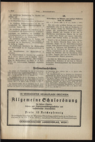 Verordnungsblatt für die Dienstbereiche der Bundesministerien für Unterricht und kulturelle Angelegenheiten bzw. Wissenschaft und Verkehr 19390201 Seite: 5