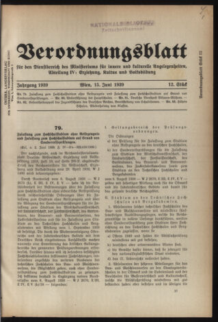 Verordnungsblatt für die Dienstbereiche der Bundesministerien für Unterricht und kulturelle Angelegenheiten bzw. Wissenschaft und Verkehr