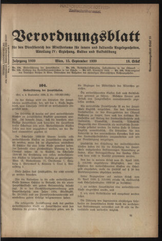 Verordnungsblatt für die Dienstbereiche der Bundesministerien für Unterricht und kulturelle Angelegenheiten bzw. Wissenschaft und Verkehr