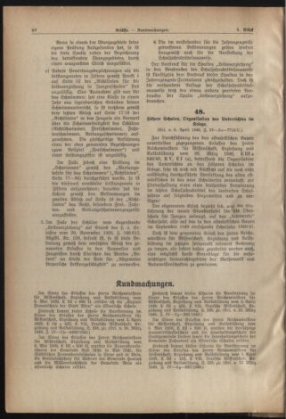 Verordnungsblatt für die Dienstbereiche der Bundesministerien für Unterricht und kulturelle Angelegenheiten bzw. Wissenschaft und Verkehr 19400415 Seite: 2